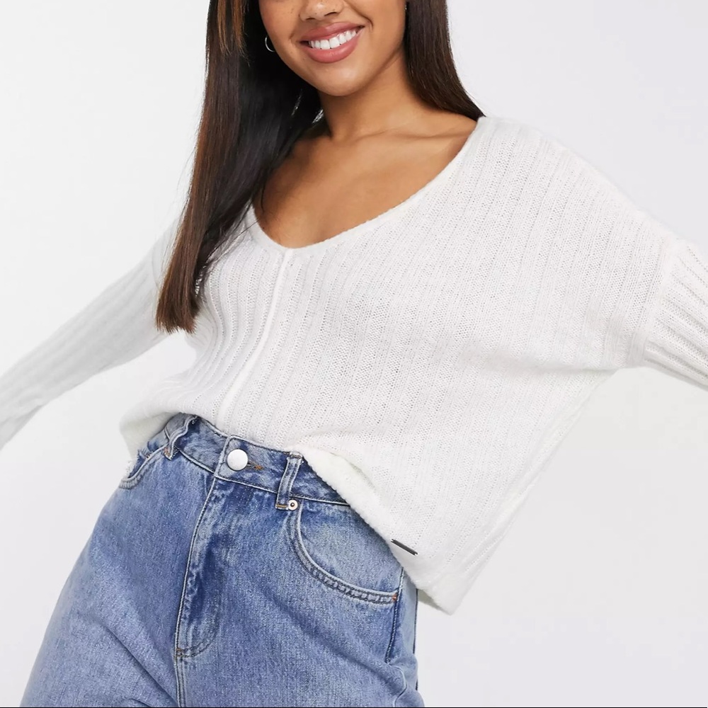 abercrombie & fitch knit ribbed sweater